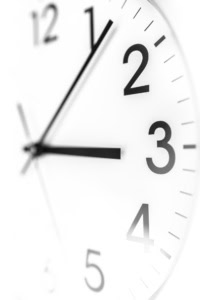One Hour Business Tasks - stylized close up image of a clock face