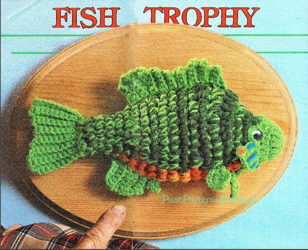 Photo of the crocheted trophy fish