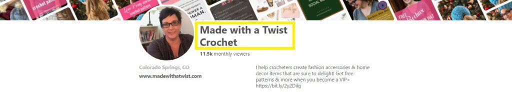 Photo guide in optimizing your Pinterest profile: Add your business name