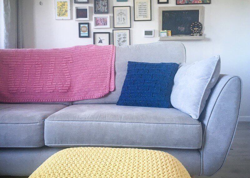 Building Blocks Pillow Free Crochet Pattern Made with a Twist