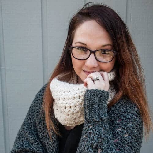 Photo of guest crochet designer Samantha Bartley from Creating in the Mitten