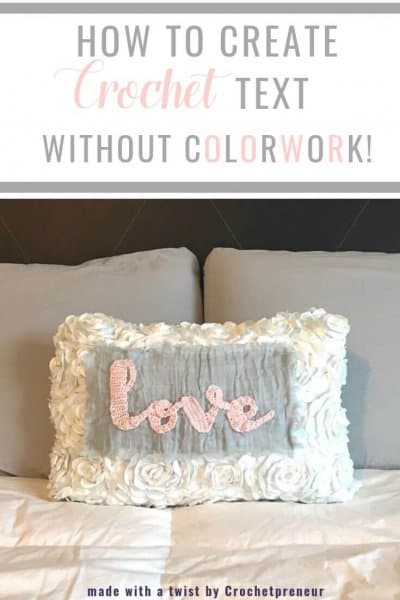 Yes! It's possible to create crochet text without the colorwork. This crochet alphabet pattern will get you on your way to creating home decor and fashion items with crocheted saying on them. Learn to make any word you choose! #crochetalphabet #crochetwords #crochetphrases #howtocreatecrochetext #alphabetcrochetpattern #patterntocrochetwords #crochetscriptalphabet #scriptalphabet #crochethomedecorpatterns #homedecorcrochet