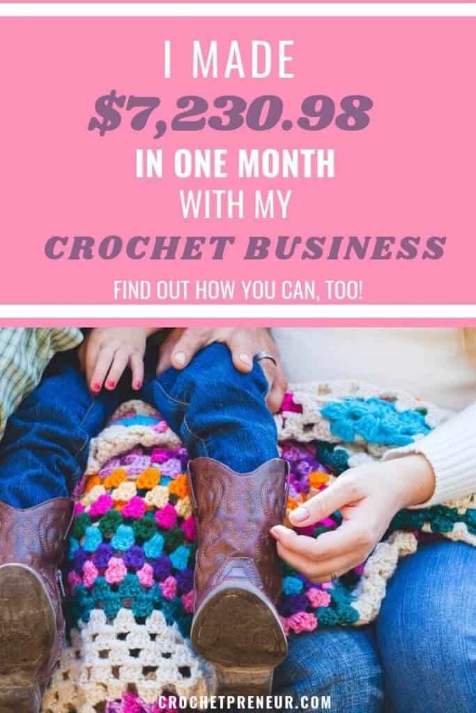 Pinterest graphic for December Income Report and How I Made $7230.98 with my Crochet Business