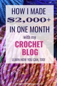 Learn how to make money selling crochet, designing crochet, and blogging about crochet! February is a slow month, but $2K is nothing to sneeze at! You can do it, too. Learn how. #crochetbusiness #handmadebusiness #incomereport #crochetblogincomereport #crochetblog #handmadeblog #bloggingincomereport #february2019