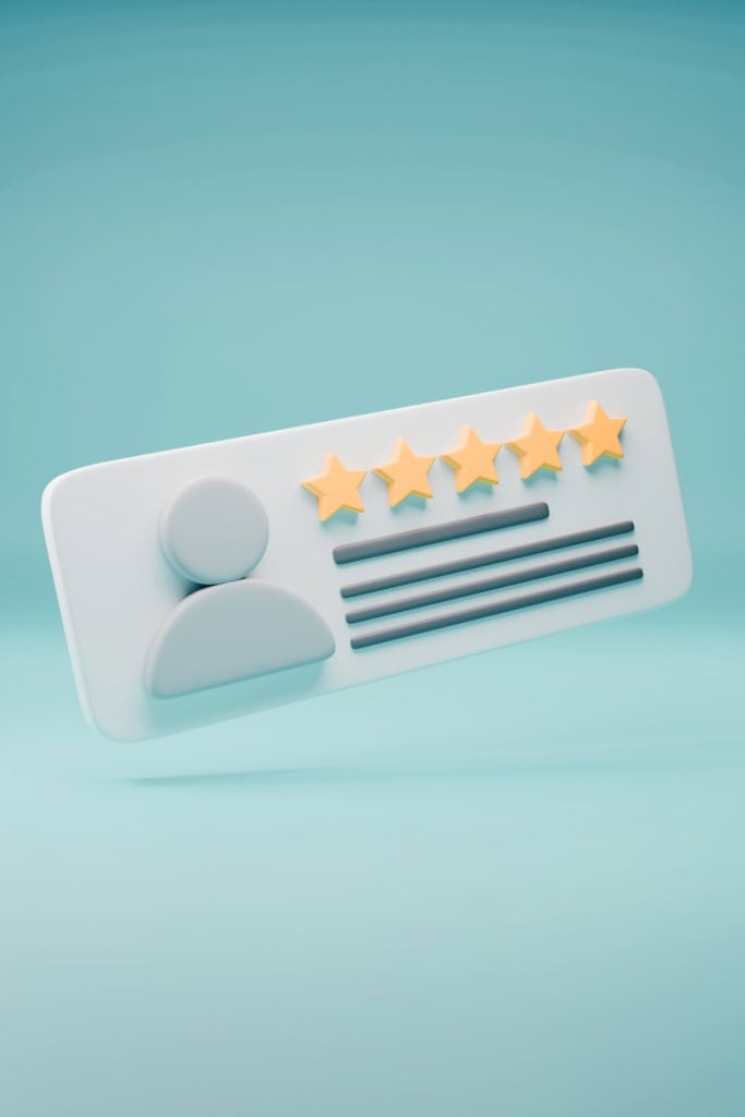 Know Customers - image of a faceless avatar with a stylized 5-star review