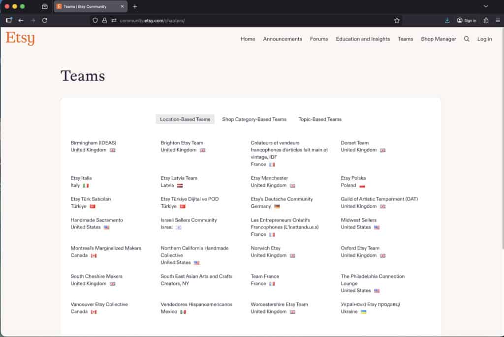 Etsy teams could be a great way to find craft fairs in your region