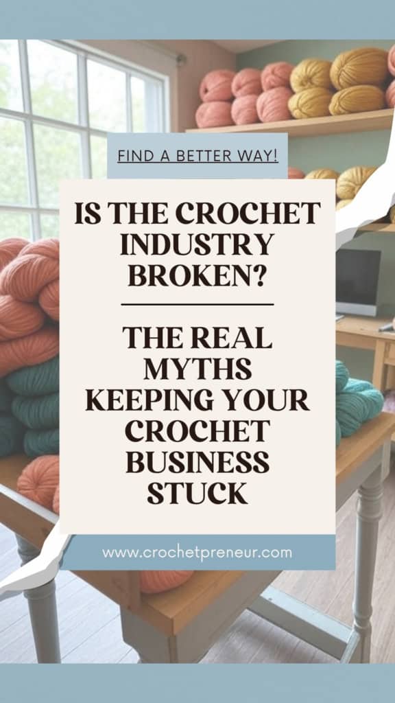 Is the Crochet Industry Broken - image of a yarn room with a tear down the center