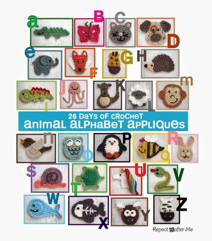 Image for 26 Days of Crochet Animal Alphabet Appliques