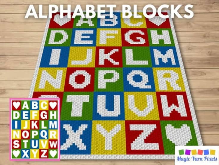 Image for Alphabet Blocks C2C Crochet Pattern & Free Graph