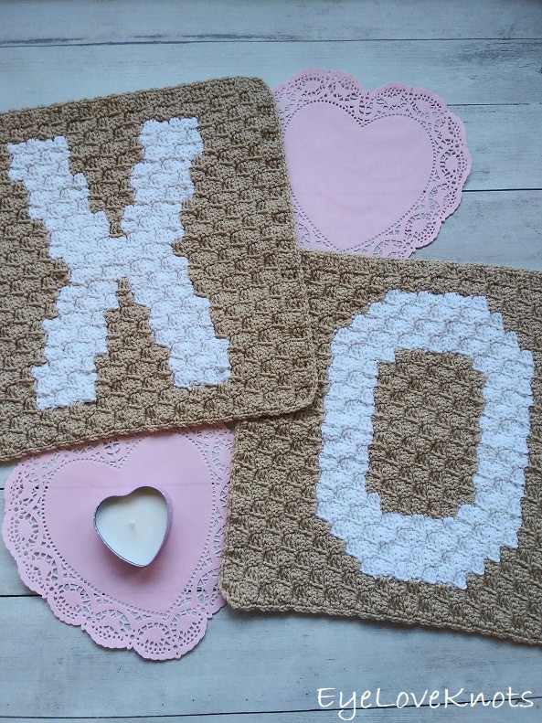 Image for 18″ C2C Alphabet Square – Free Crochet Pattern